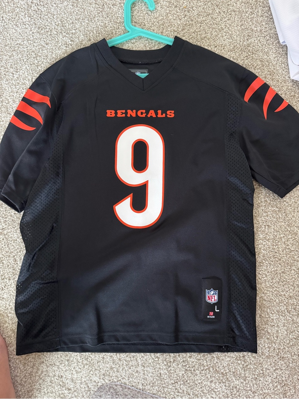 Bengals #9 Black Men's Football Jersey